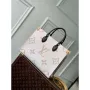 LV M46912 Louis Vuitton OnTheGo MM Tote Bag Beige