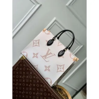 LV M46912 Louis Vuitton OnTheGo MM Tote Bag Beige