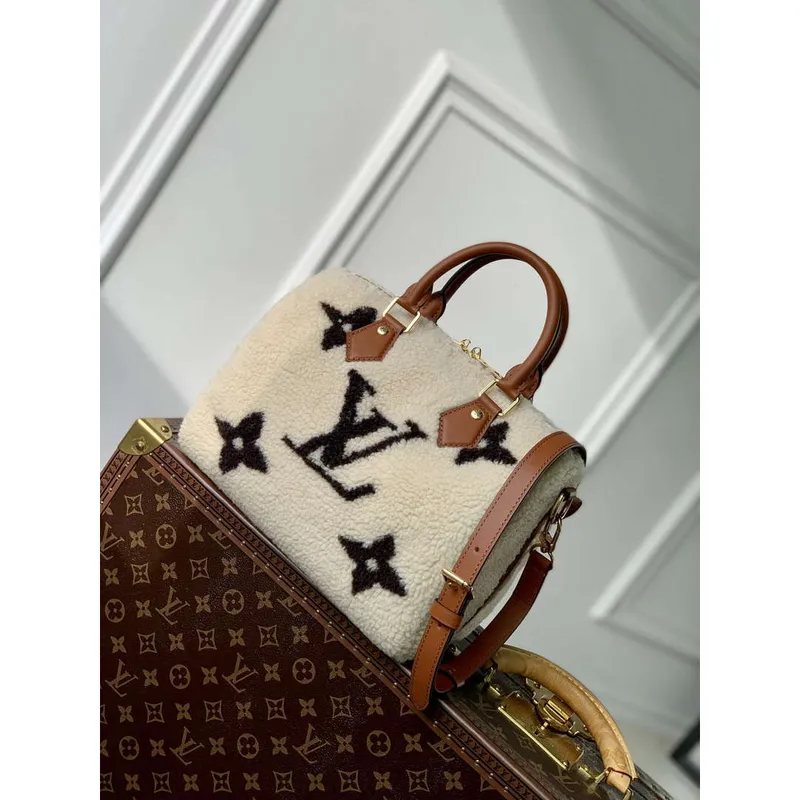 Louis Vuitton LV M23468 Speedy Bandoulière 25 Bag Cream/Brown