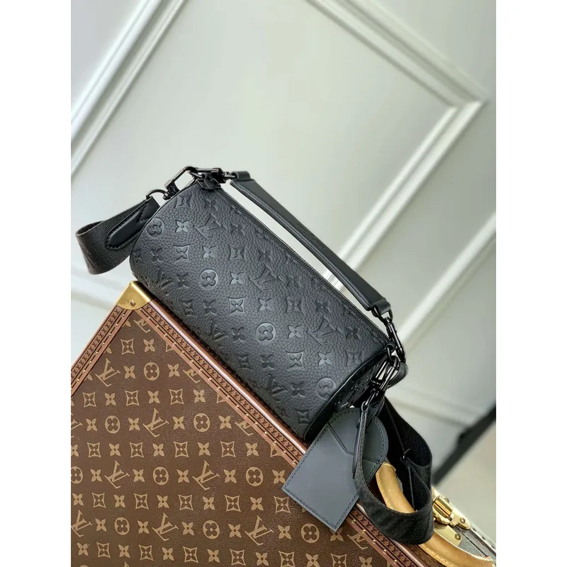 LV M46796 Louis Vuitton Soft Polochon PM Monogram Black