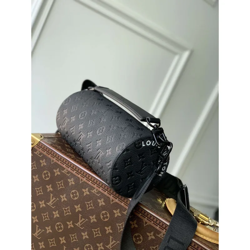 LV M46796 Louis Vuitton Soft Polochon PM Monogram Black
