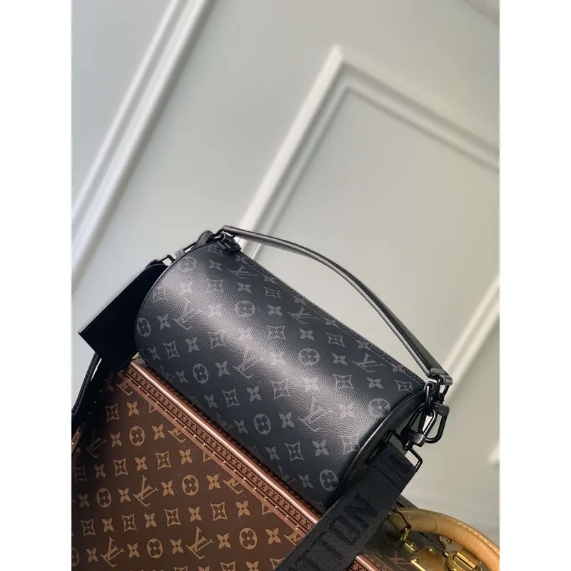 LV M46796 Louis Vuitton Soft Polochon PM Monogram Eclipse