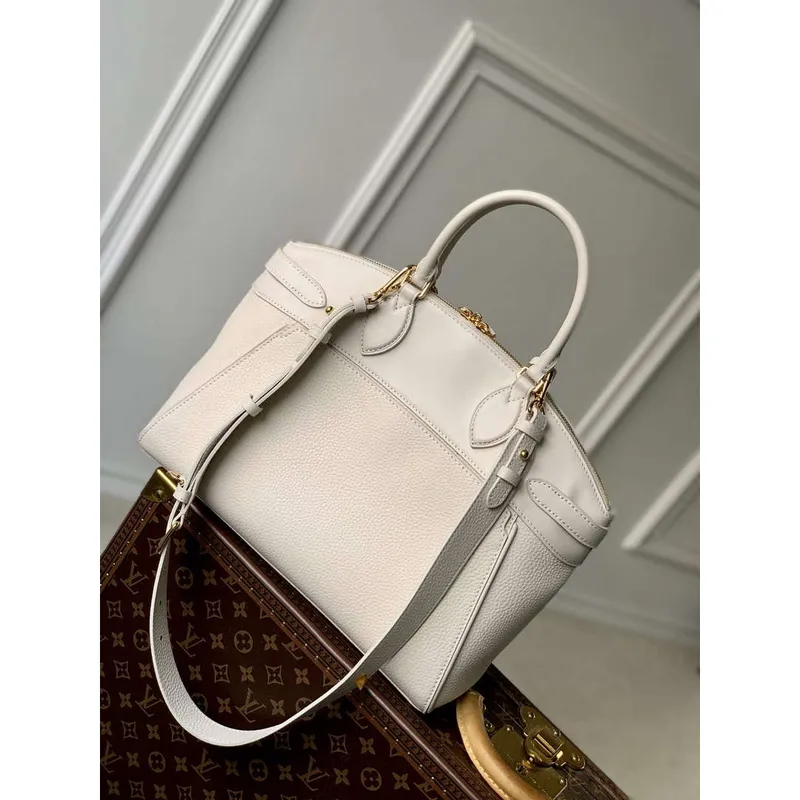 LV M23061 Louis Vuitton Lock It MM Bag Crème Beige