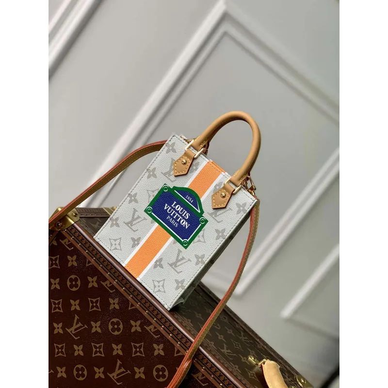 LV M23615 Louis Vuitton Petit Sac Plat Bag Beige/Ocher