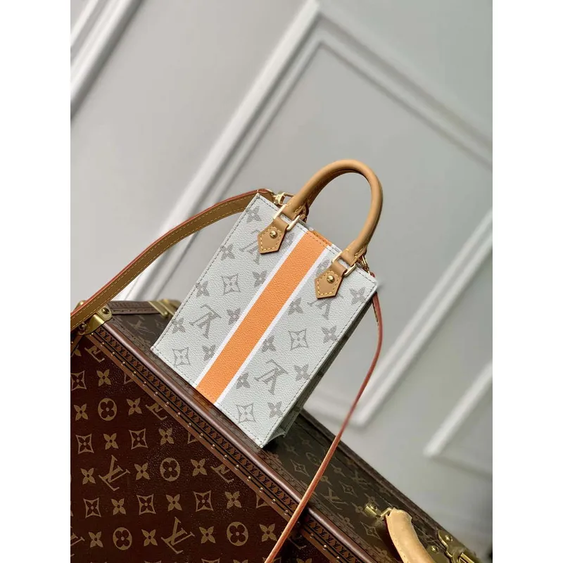 LV M23615 Louis Vuitton Petit Sac Plat Bag Beige/Ocher
