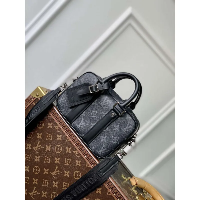 LV M82770 Louis Vuitton Nano Porte Documents Voyage Bag Black