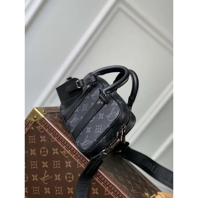 LV M82770 Louis Vuitton Nano Porte Documents Voyage Bag Black