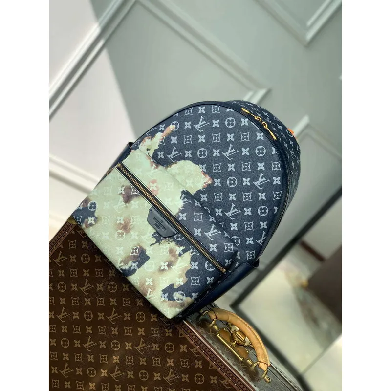 LV M46553 Louis Vuitton Discovery Backpack Bag Blue