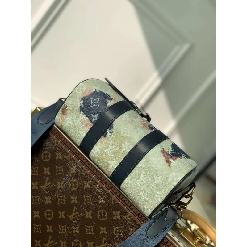 LV M46271 Louis Vuitton Keepall Bandoulière 25 Bag Blue