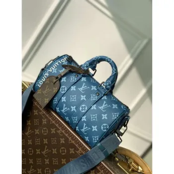 LV M46803 Louis Vuitton Keepall Bandoulière 25 City Bag Atlantic Blue