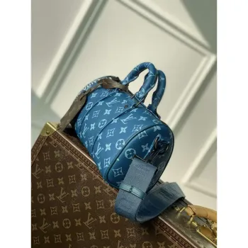 LV M46803 Louis Vuitton Keepall Bandoulière 25 City Bag Atlantic Blue