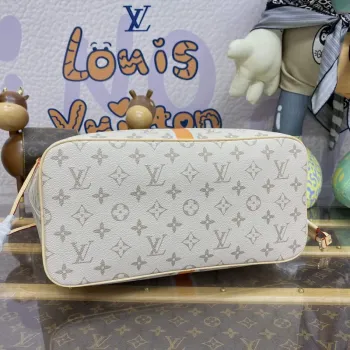 LV M23501 Louis Vuitton Neverfull MM Tote Bag Beige/Ochre