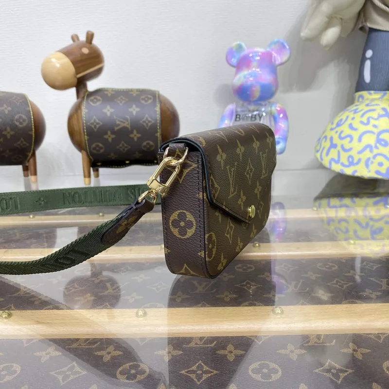 LV M80091 Louis Vuitton Félicie Strap & Go Bag Khaki Green