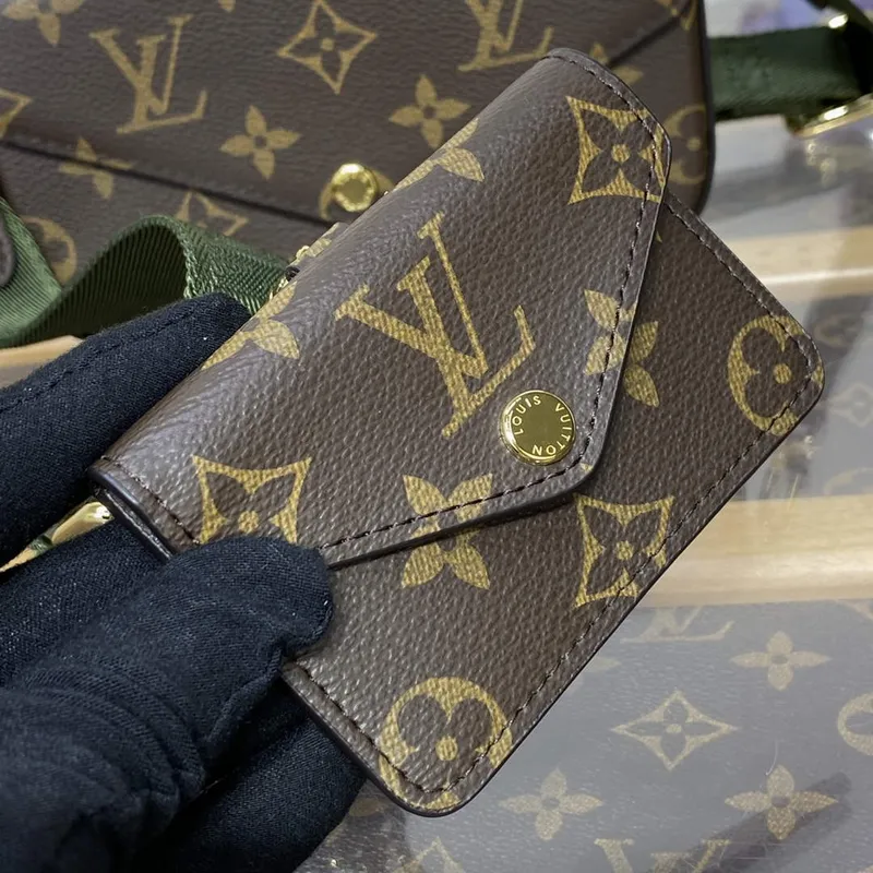 LV M80091 Louis Vuitton Félicie Strap & Go Bag Khaki Green