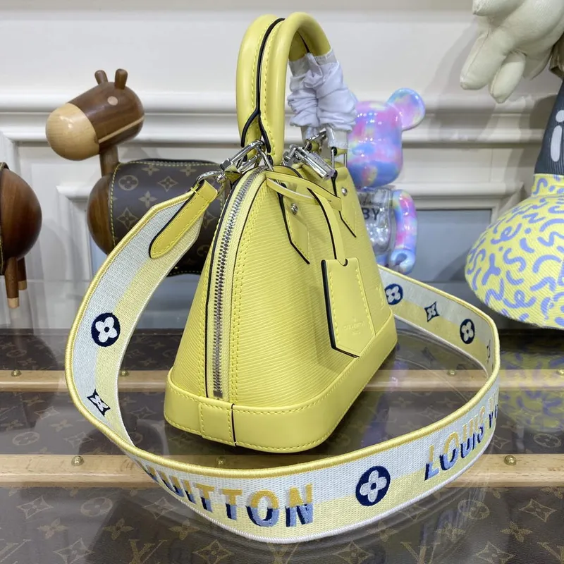 LV M22213 Louis Vuitton Alma BB Epi Handbag Jaune Plume Yellow