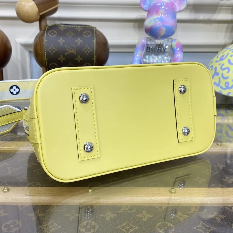 LV M22213 Louis Vuitton Alma BB Epi Handbag Jaune Plume Yellow