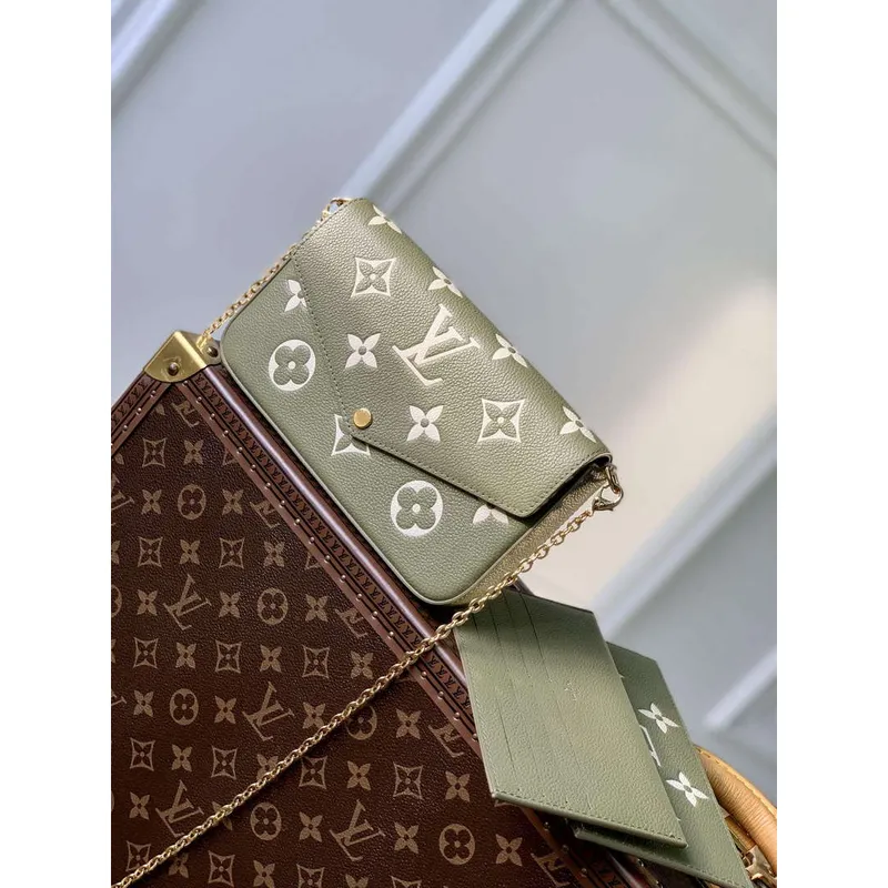 LV M82610 Louis Vuitton Félicie Pochette Bag Grass green