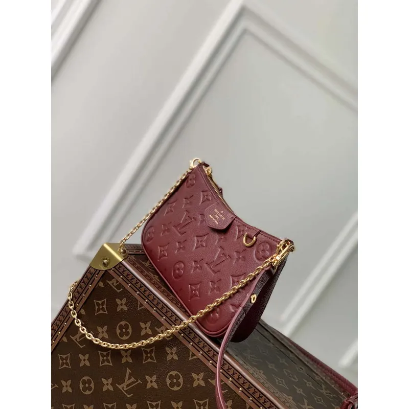 LV M80349 Louis Vuitton Easy Pouch On Strap Bag Wine Red