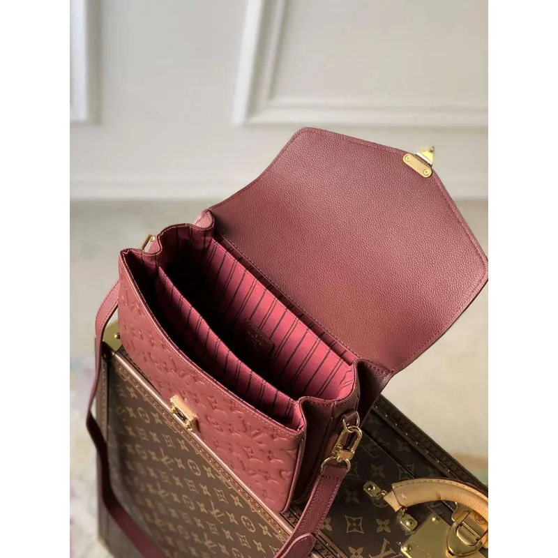 LV M41487 Louis Vuitton Pochette Métis Handbag Wine Red
