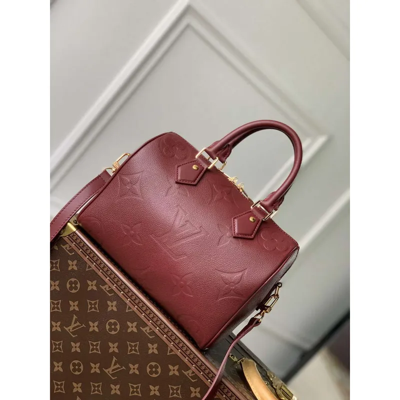 LV M59273 Louis Vuitton Speedy Bandoulière 25 Handbag Wine Red