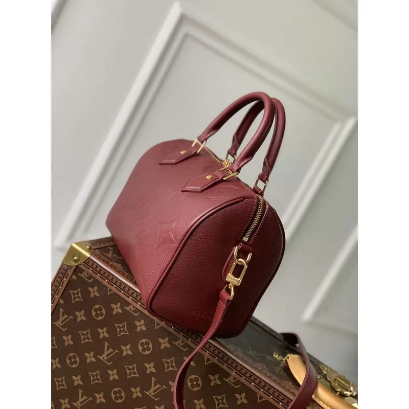 LV M59273 Louis Vuitton Speedy Bandoulière 25 Handbag Wine Red