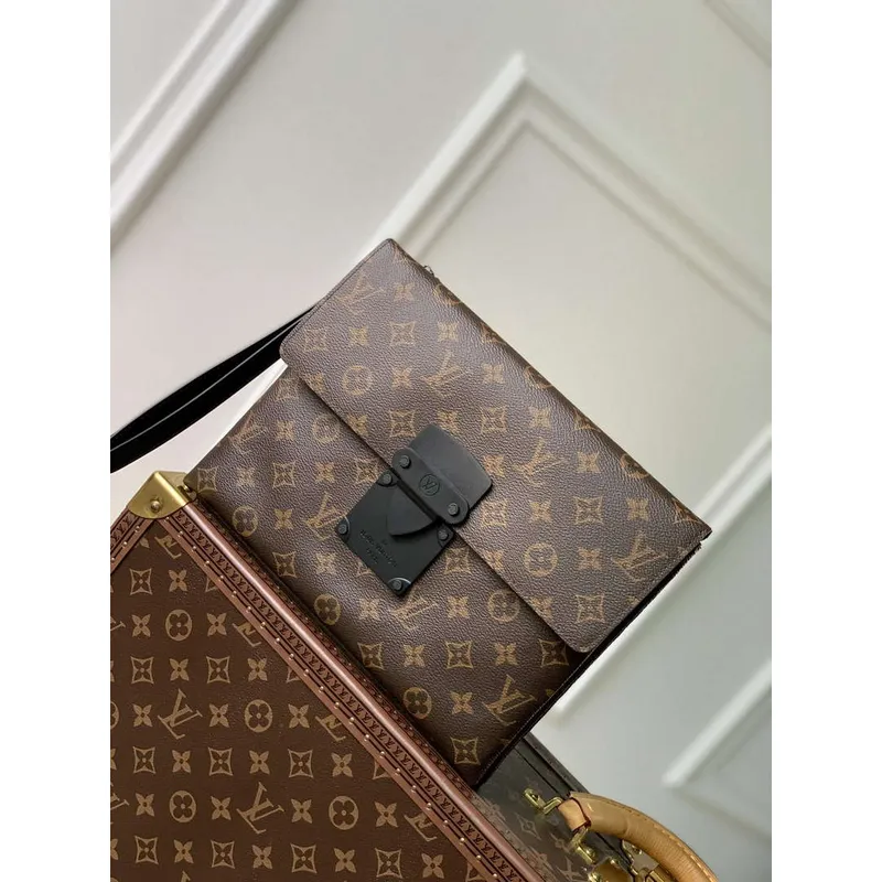 LV M82598 Louis Vuitton Pochette S Lock Brown