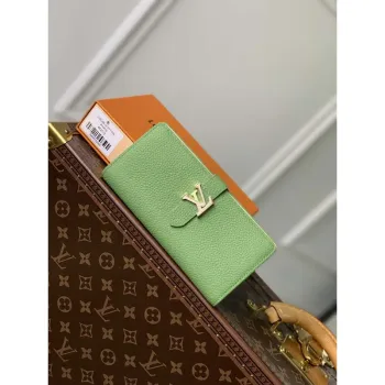 LV M82512 Louis Vuitton LV Vertical Wallet Vert Noto Green