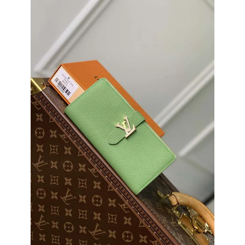 LV M82512 Louis Vuitton LV Vertical Wallet Vert Noto Green