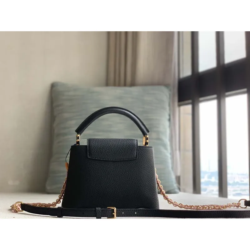 LV M22121 Louis Vuitton Capucines Mini Handbag Black