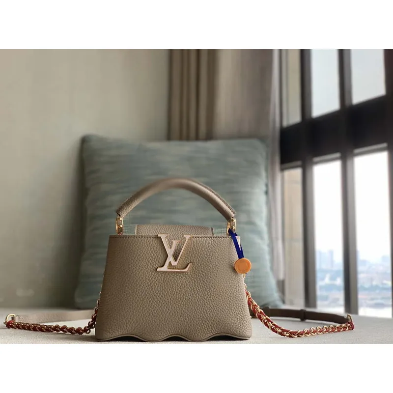 LV M22121 Louis Vuitton Capucines Mini Handbag Gray