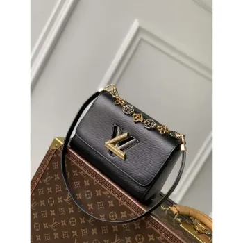 LV M22773 Louis Vuitton Twist MM Handbag Black