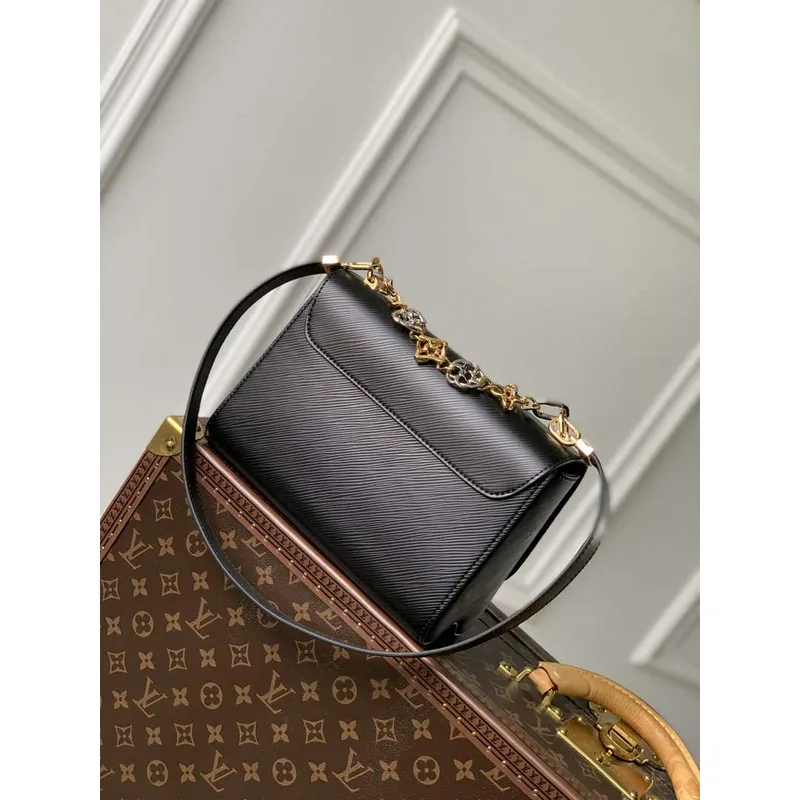 LV M22773 Louis Vuitton Twist MM Handbag Black