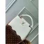 LV M22121 Louis Vuitton Capucines MM Handbag Snow White