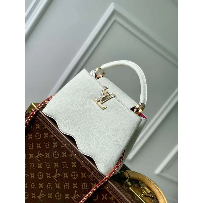 LV M22121 Louis Vuitton Capucines BB Handbag Snow White