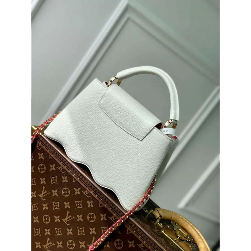 LV M22121 Louis Vuitton Capucines BB Handbag Snow White