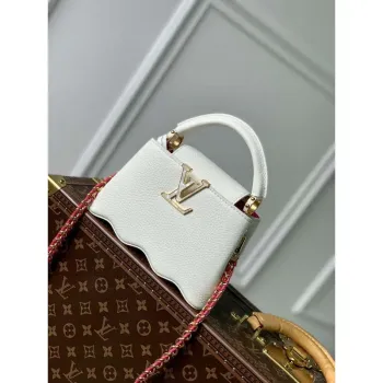 LV M22121 Louis Vuitton Capucines Mini Handbag Snow White