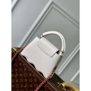 LV M22121 Louis Vuitton Capucines Mini Handbag Snow White