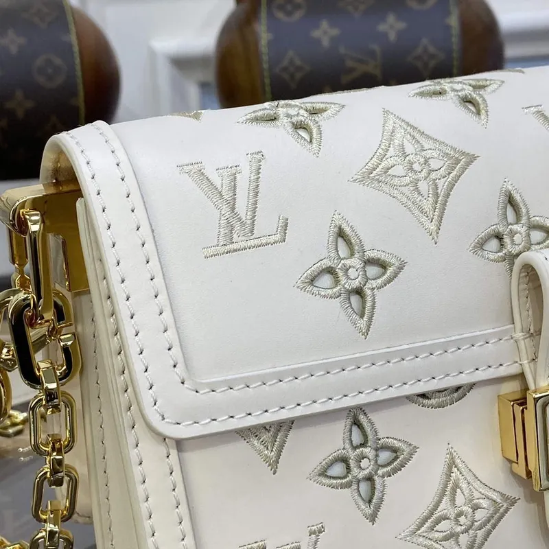 LV M22955 Louis Vuitton Dauphine East West Handbag Beige