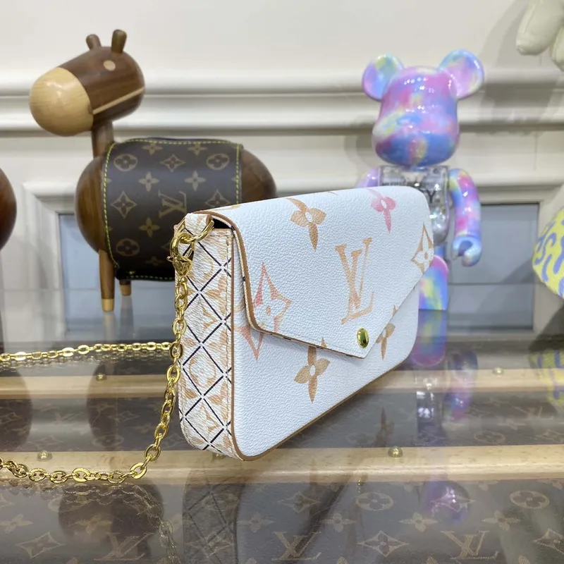 LV M82520 Louis Vuitton Felicie Pochette Monogram Empreinte Bag Beige