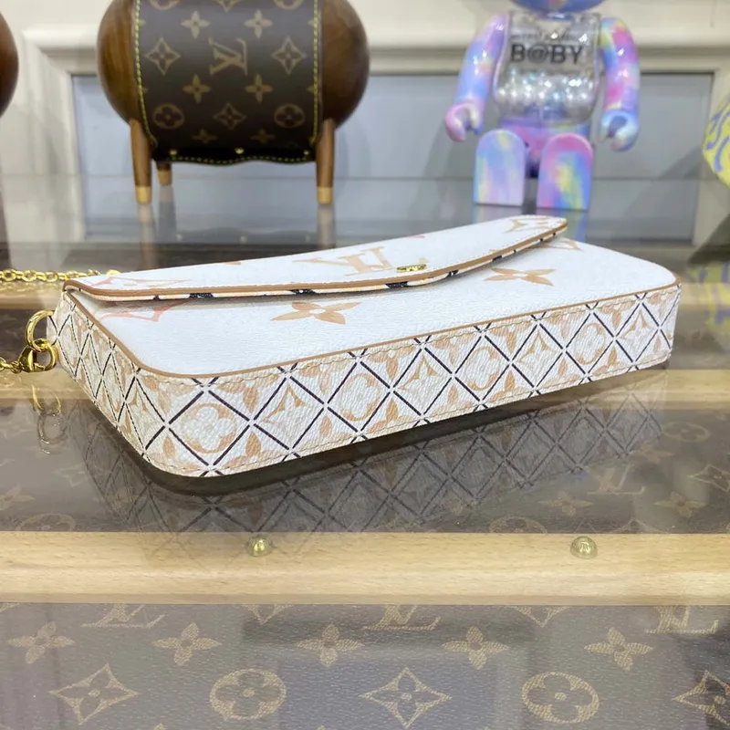 LV M82520 Louis Vuitton Felicie Pochette Monogram Empreinte Bag Beige