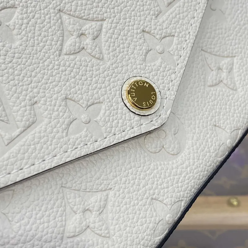LV M82363 Louis Vuitton Felicie Pochette Monogram Empreinte Bag White