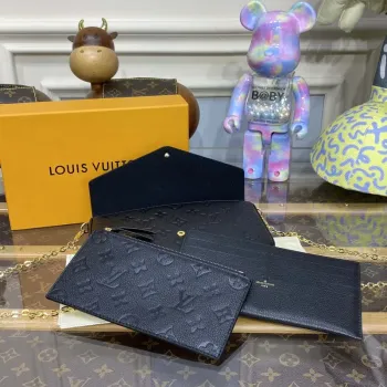 LV M82477 Louis Vuitton Felicie Pochette Monogram Empreinte Bag Black