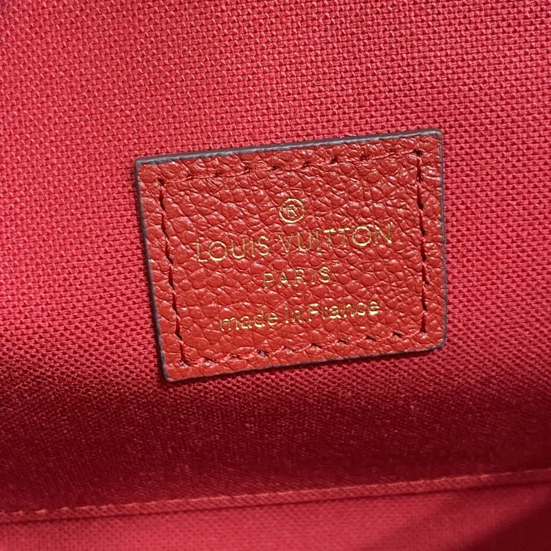 LV M82607 Louis Vuitton Felicie Pochette Monogram Empreinte Bag Red