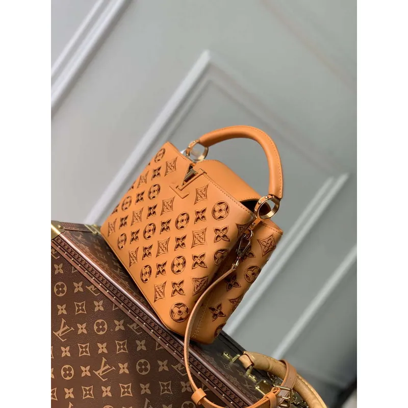 LV M22863 Louis Vuitton Capucines BB Handbag Saffron Yellow