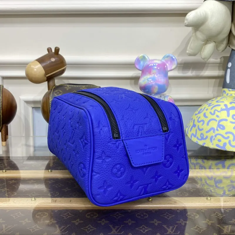 LV M82576 Louis Vuitton Dopp Kit Bag Racing Blue