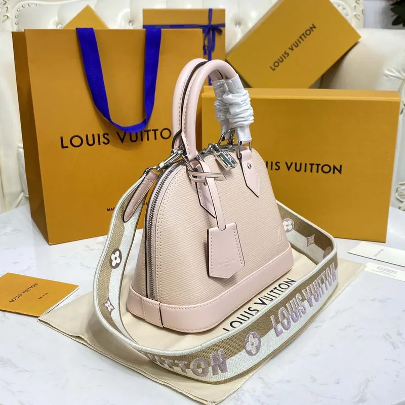 LV Louis Vuitton Alma BB Epi Handbag M40302 Nude with beige and Gray