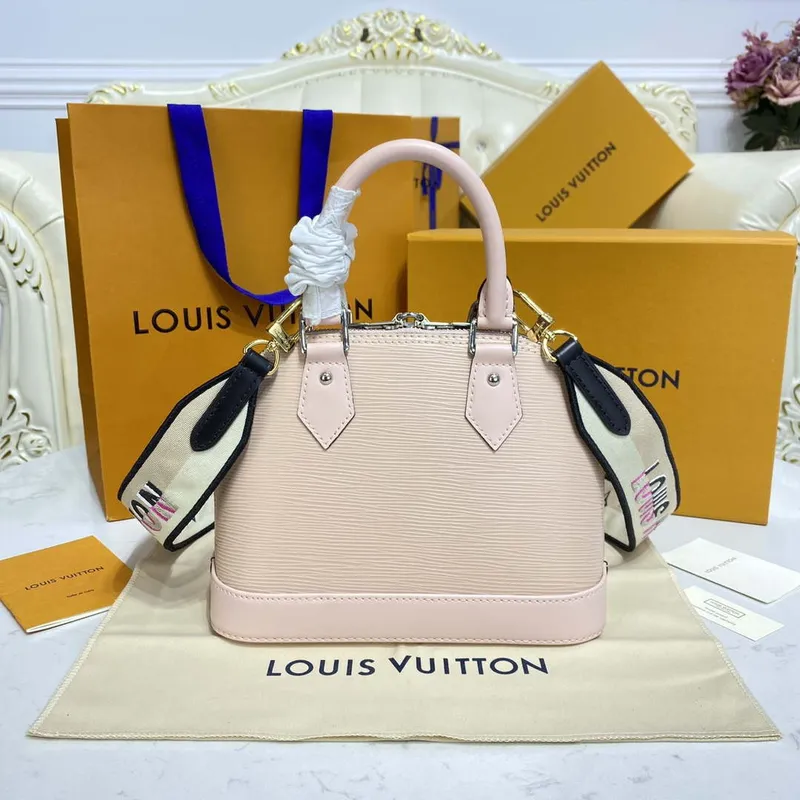 LV M40302 Louis Vuitton Alma BB Epi Handbag Nude with beige