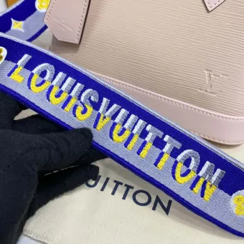 LV M40302 Louis Vuitton Alma BB Epi Handbag Nude with blue