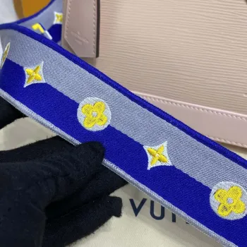 LV M40302 Louis Vuitton Alma BB Epi Handbag Nude with blue