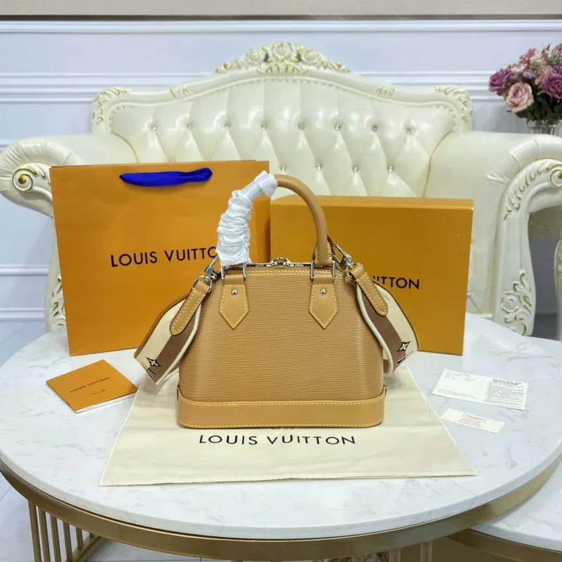 LV M57540 Louis Vuitton Alma BB Epi Handbag Caramel